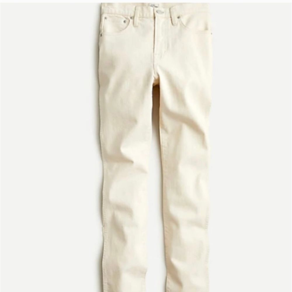 J Crew high rise vintage straight jeans in parchment